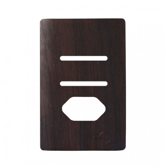 Placa p/ 2 Interruptores + tomada 4x2 - Novara Tabaco